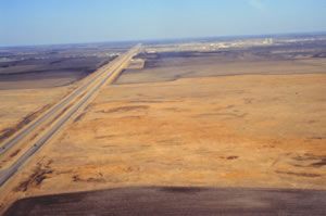 Prairie fragment surrounded by farmland